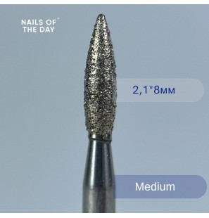 NAILSOFTHEDAY Frez płomyk - niebieski diamentowy frez, 2,3 x 10 mm.